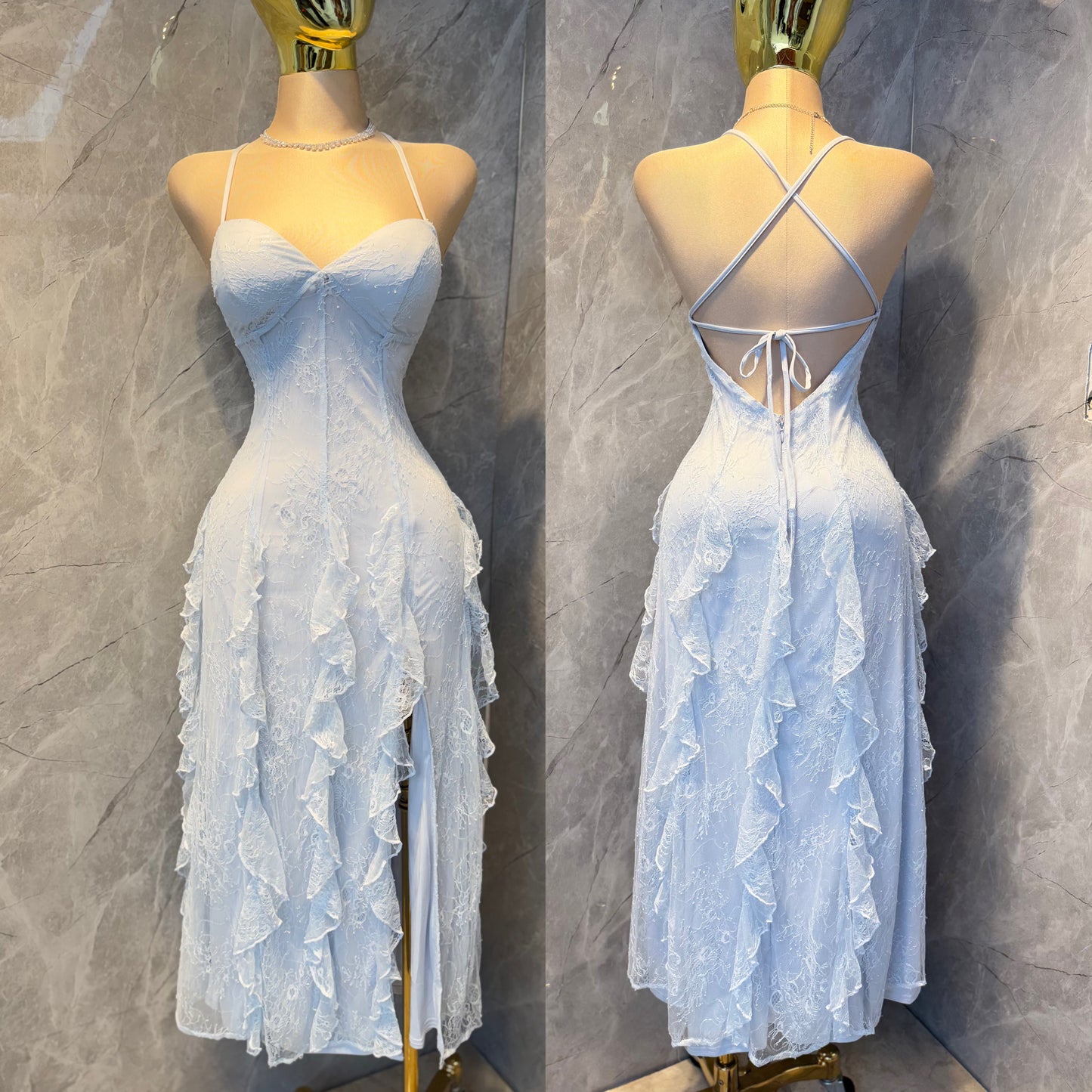 Vestido azul lentejuelas 🩵