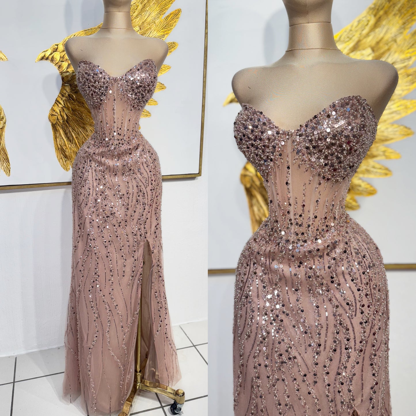 Vestido rosa lentejuelas 🩷