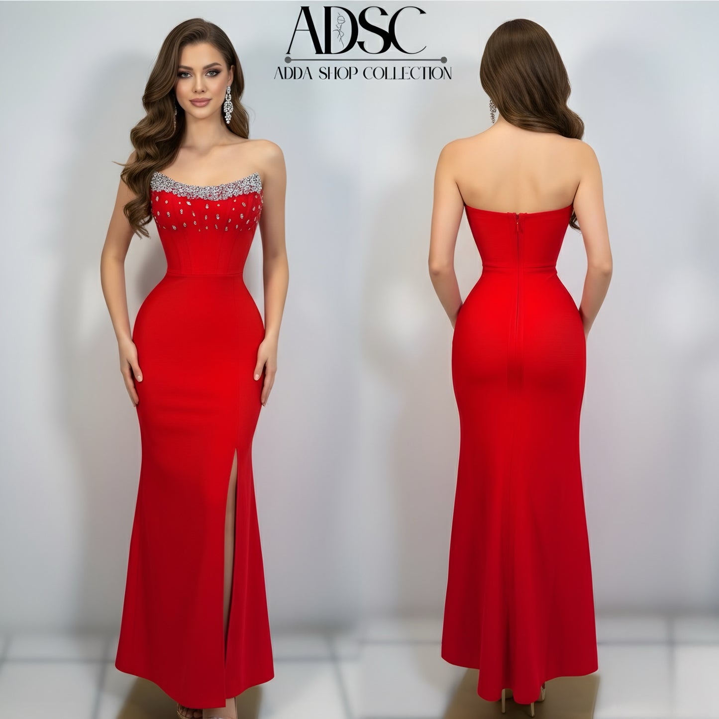 Vestido rojo bandage pedrería ❤️‍🔥