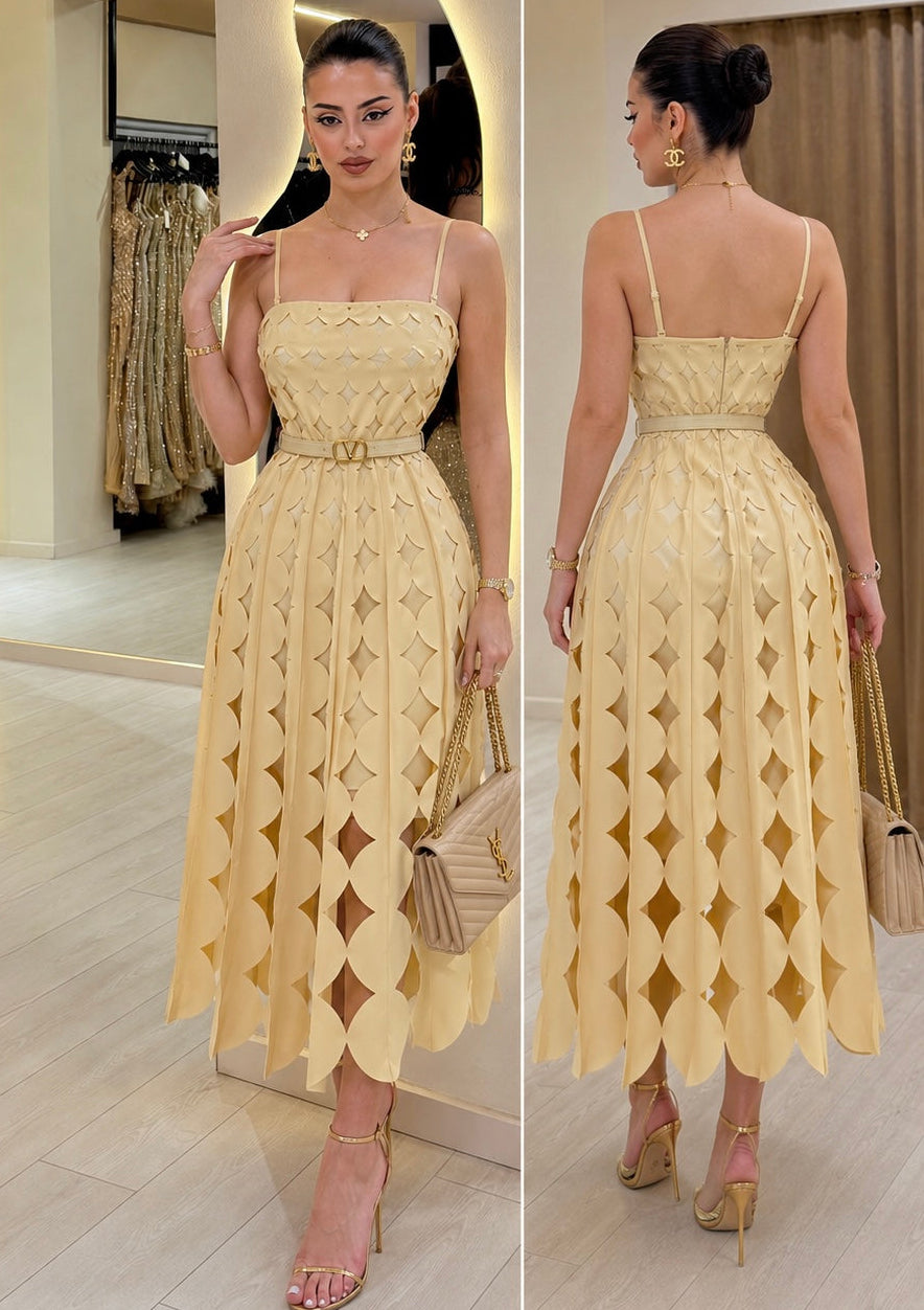 Vestido amarillo cinturón 💛