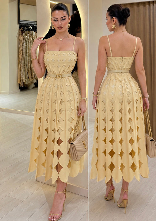 Vestido amarillo cinturón 💛
