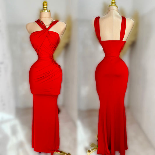 Vestido licra drapeado 🌹