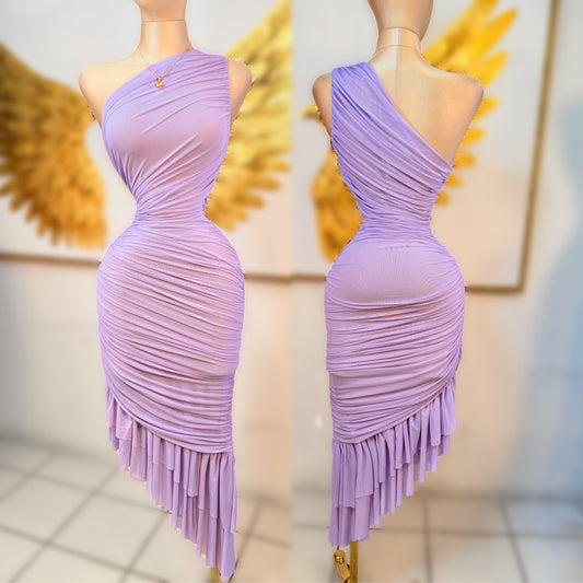 Vestido lila mesh