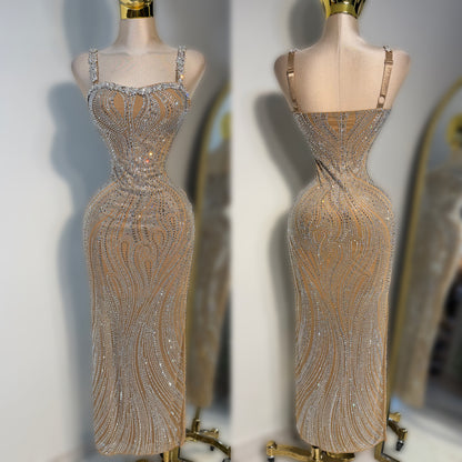 Vestido nude pedrería ✨