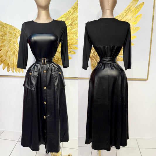 Vestido vinipiel negro 🖤