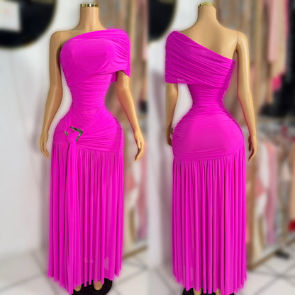 Vestido fucsia mesh ✨