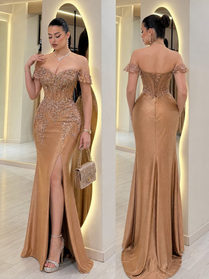 Vestido dorado corset ✨
