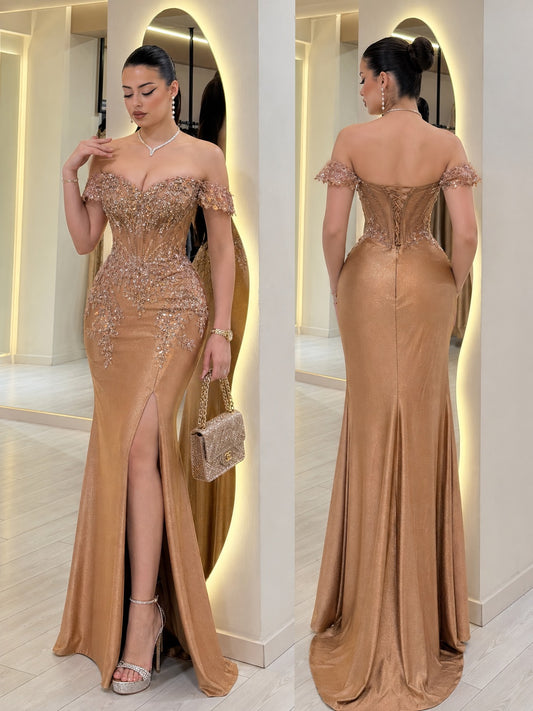Vestido dorado corset ✨