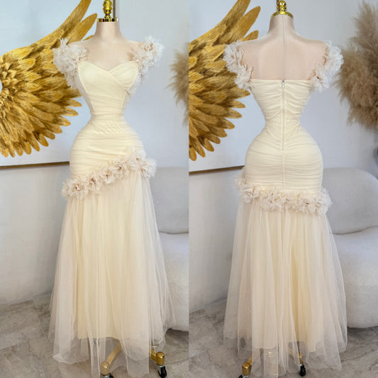 Vestido beige tulle 💐