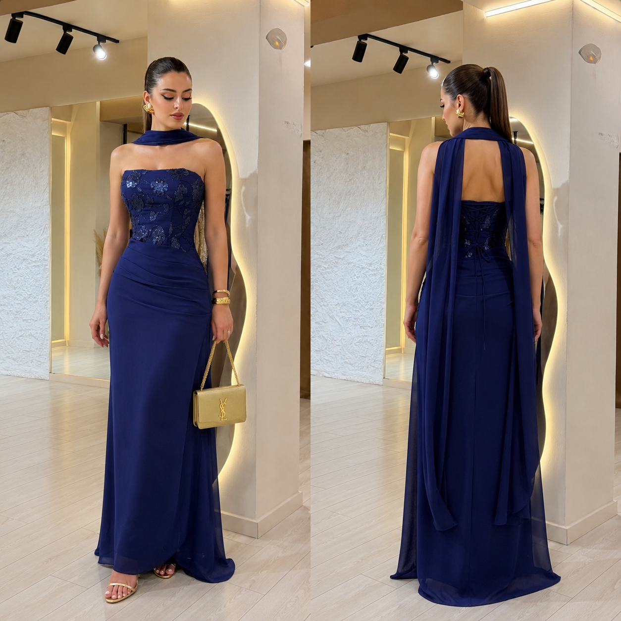 Vestido azul marino corset 💙