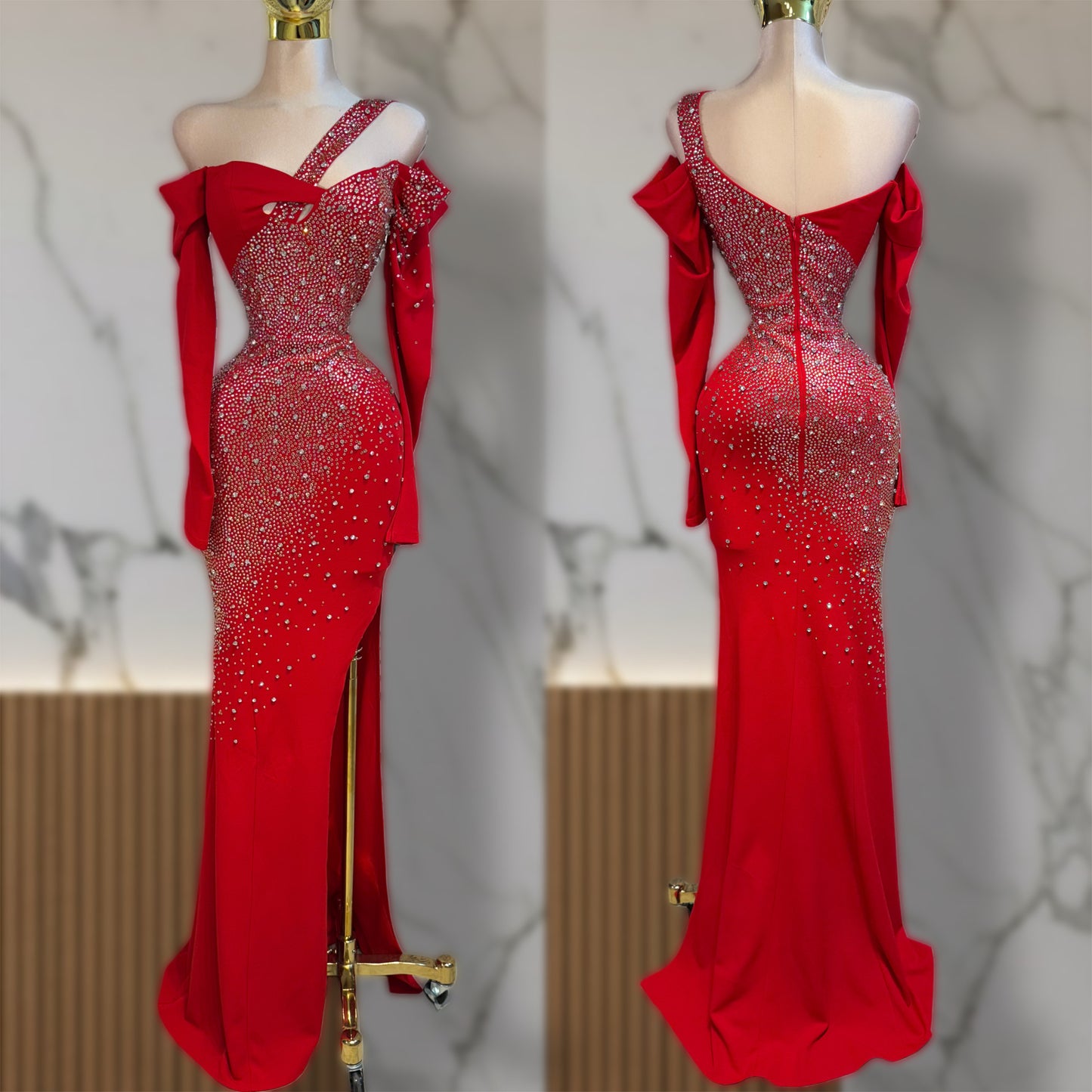 Vestido rojo pedrería ❤️