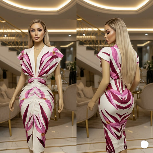 Vestido multicolor crema/rosa🩷