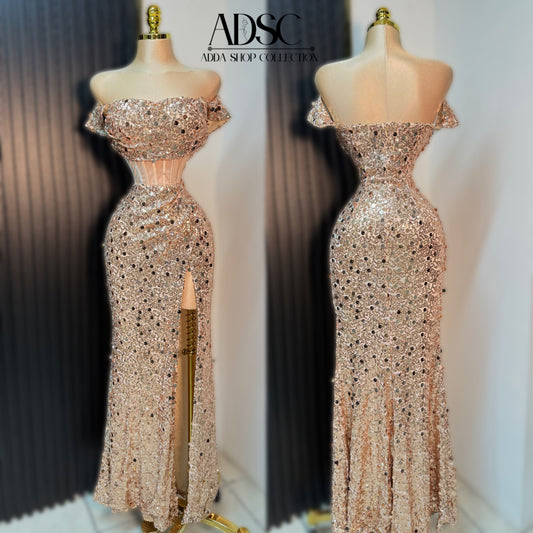 Vestido rose gold lentejuelas ✨