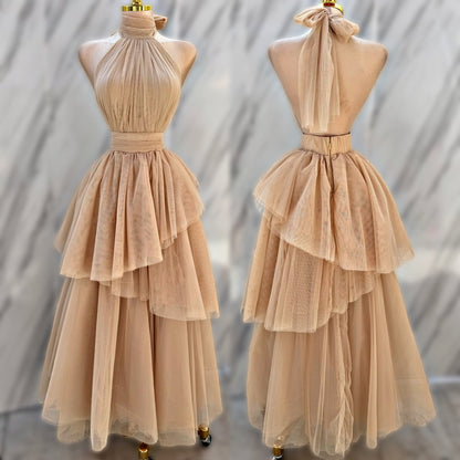 Vestido beige tulle 🧡