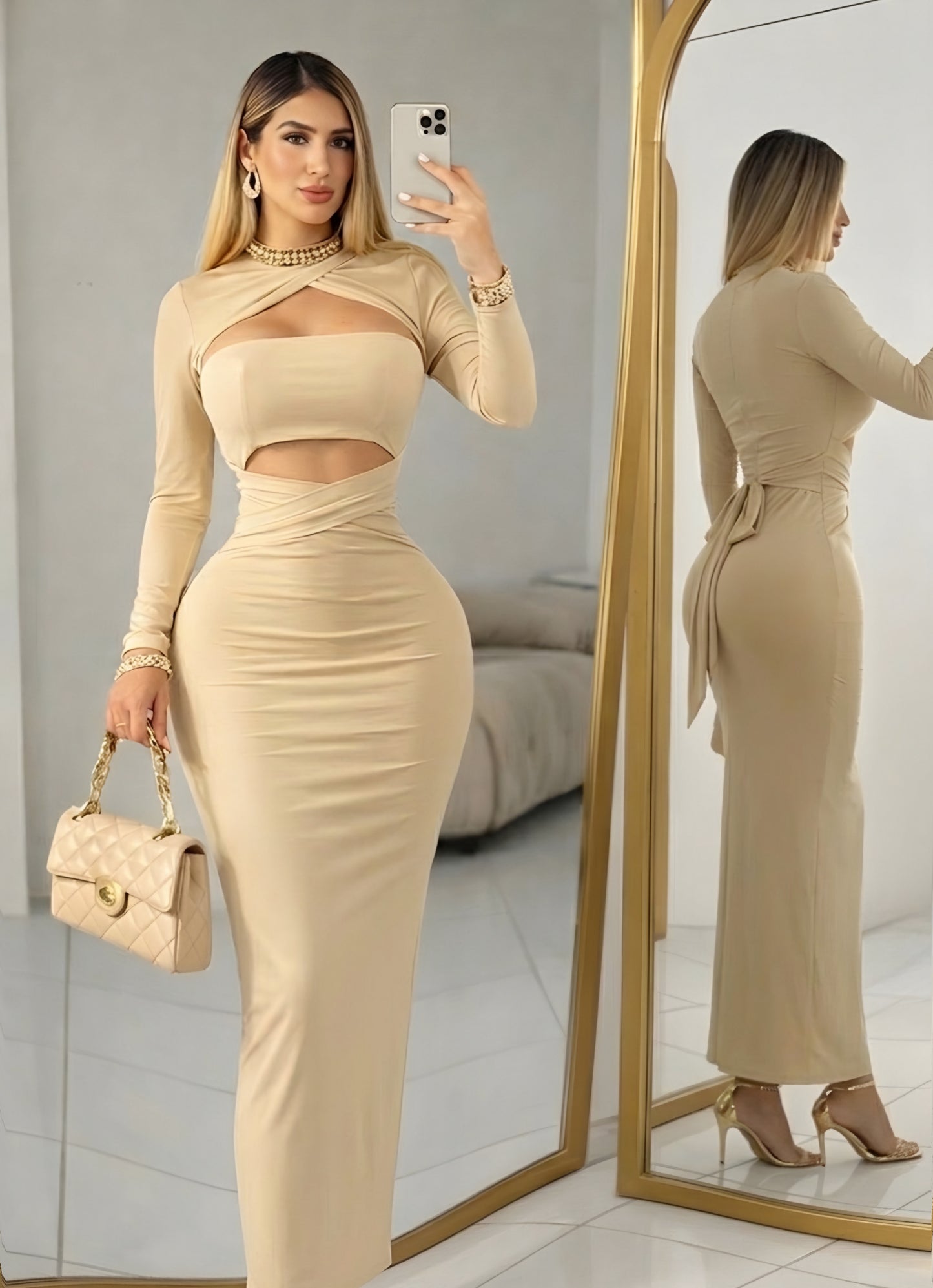 Vestido licra nude 🤎