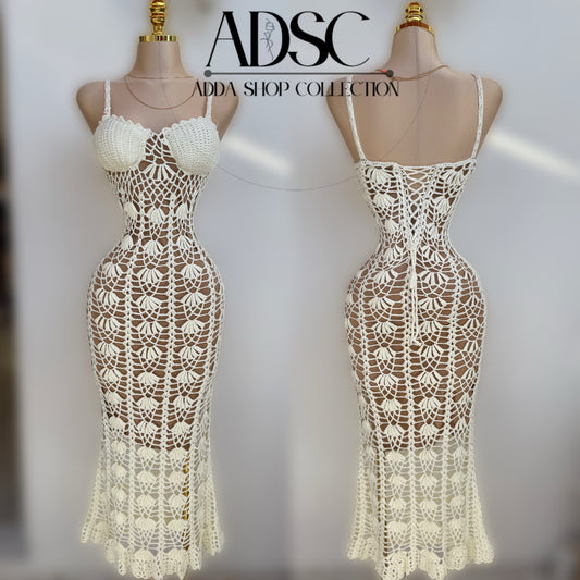 Vestido crochet beige 🤍