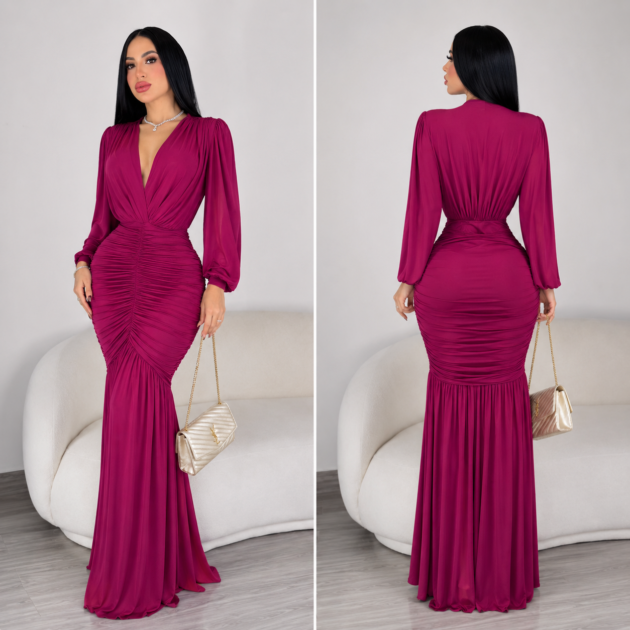 Vestido magenta mesh 🩷