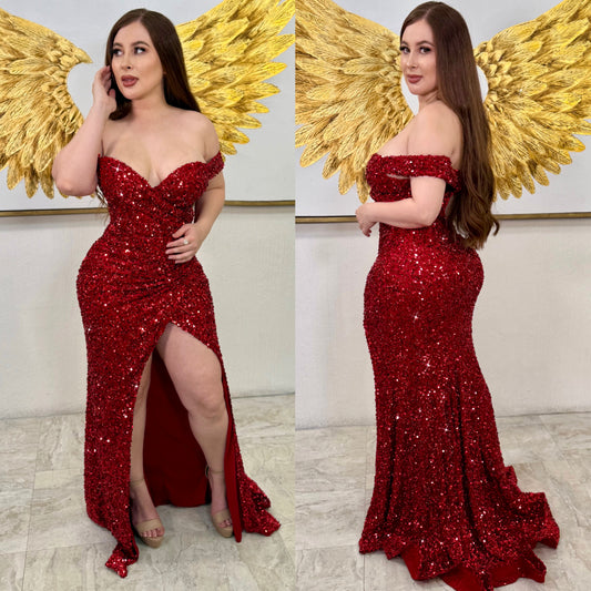 Vestido rojo lentejuelas ❣️✨