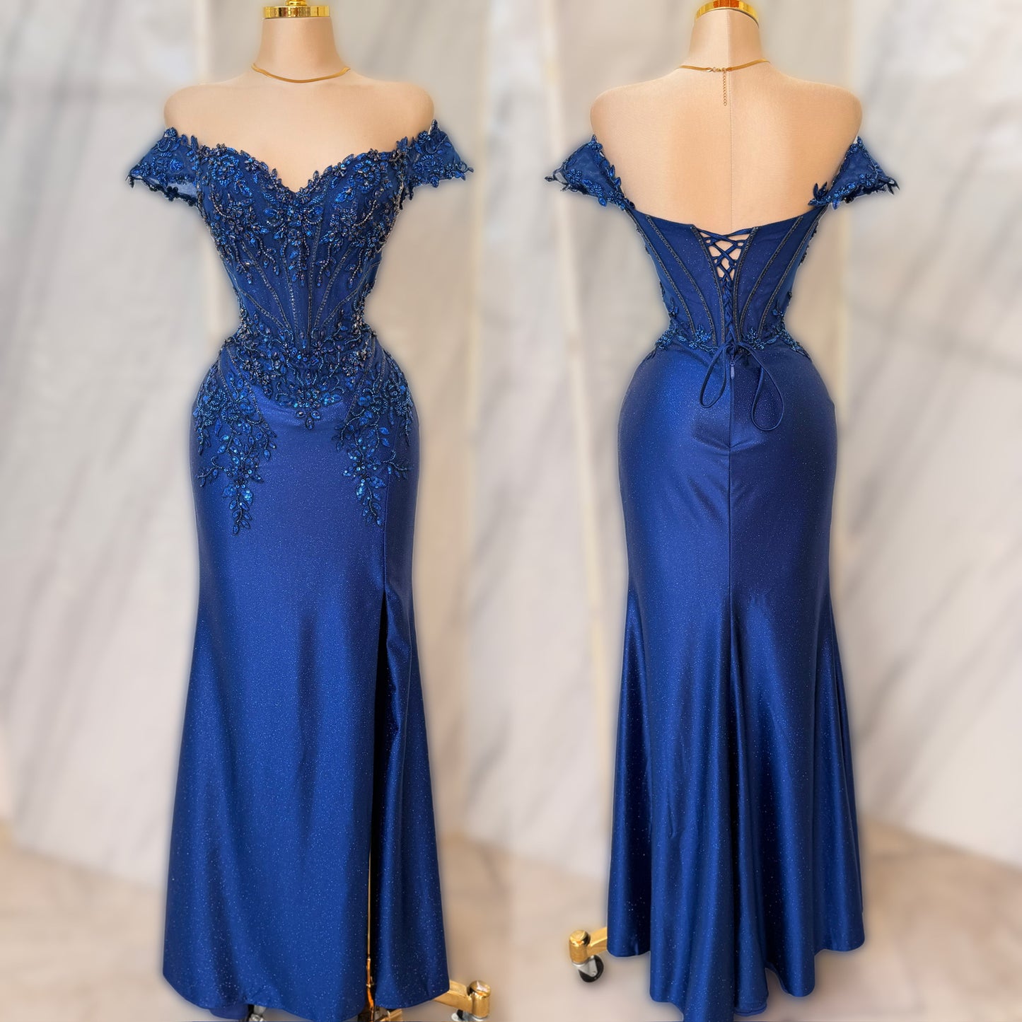 Vestido azul marino corset 💙