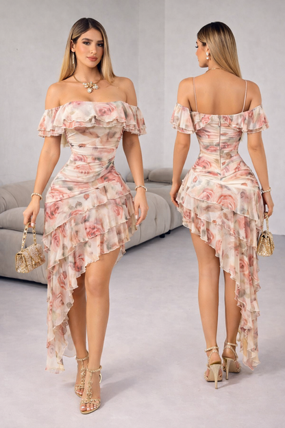 Vestido flores mesh 🤎