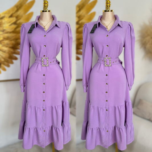 Vestido lila pedrería 🪻