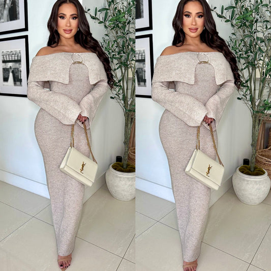 Vestido beige afelpado