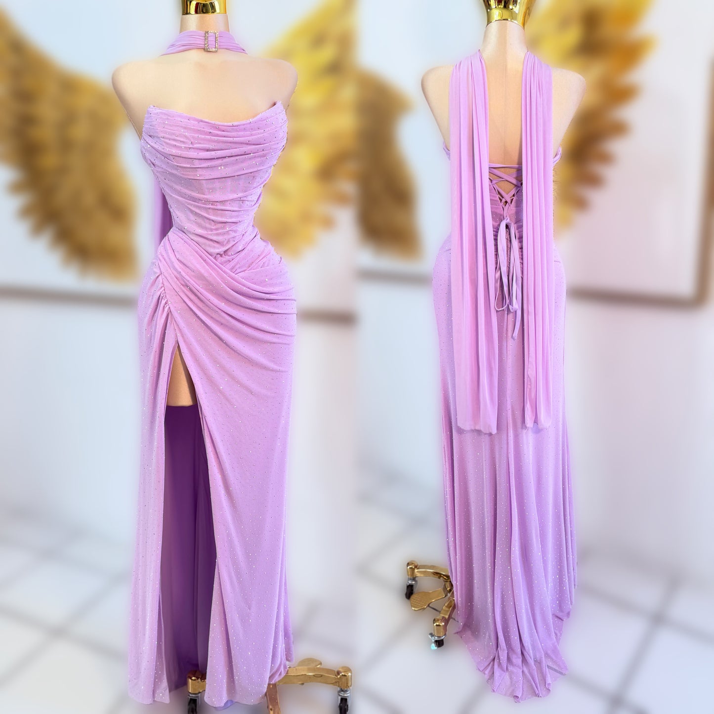 Vestido corset lila pedrería 🪻✨💜