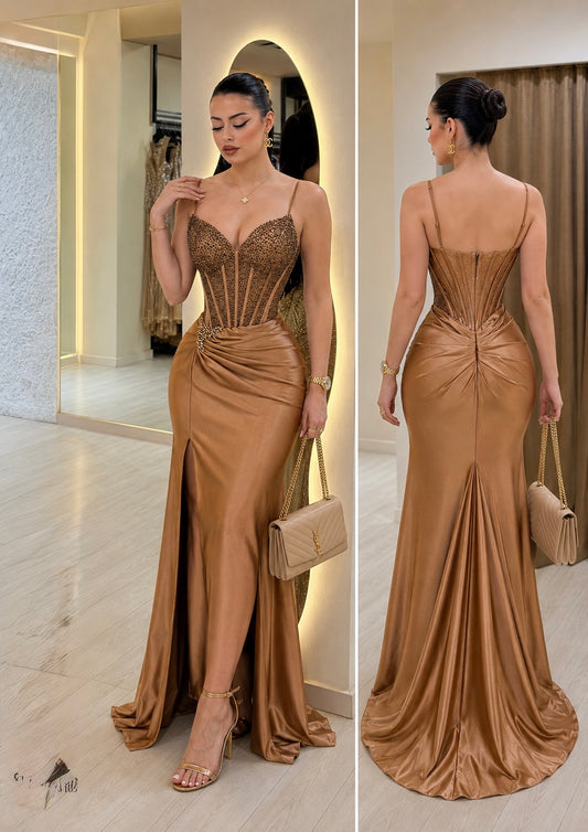 Vestido dorado corset 🧡