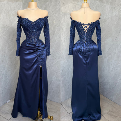 Vestido azul marino satín 💙