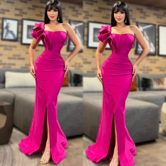 Vestido licra fucsia Olán