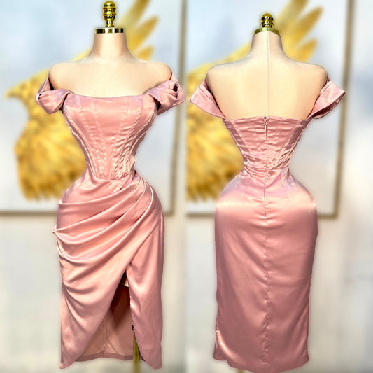 Vestido satín corset