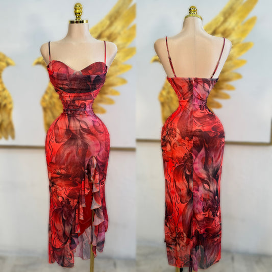 Vestido flores copas 🌹