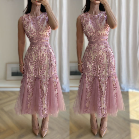 Vestido rosa palo tulle 🩷