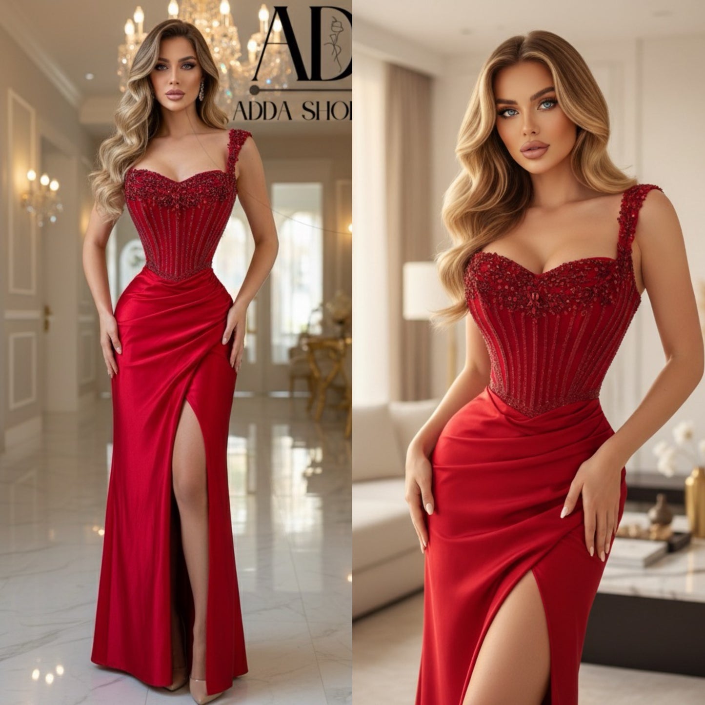Vestido rojo satín corset ❤️