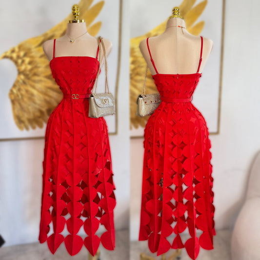Vestido rojo cinto 🌹