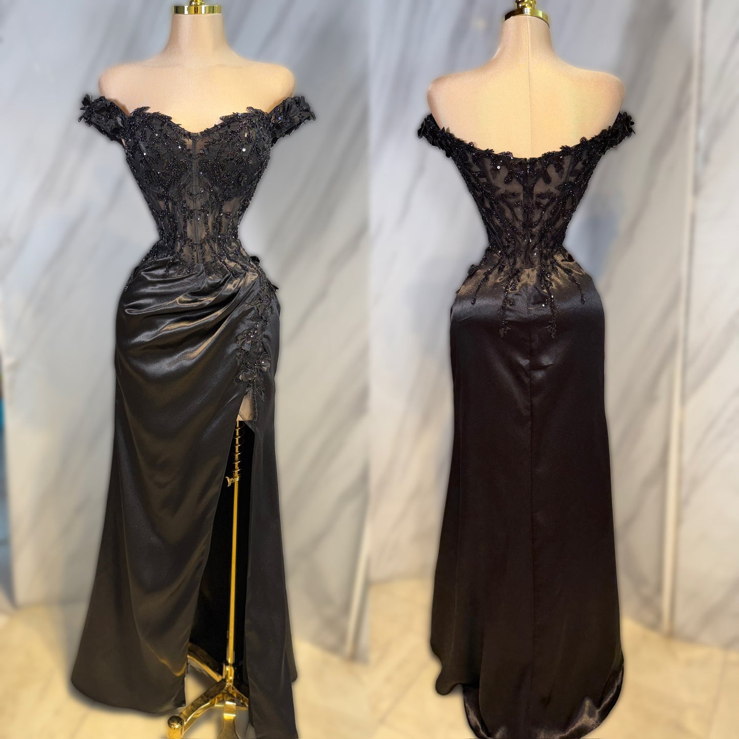 Vestido negro satín 🖤