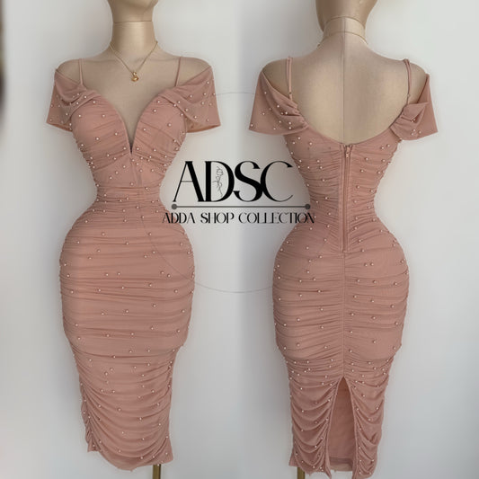Vestido rosa palo perlas ✨