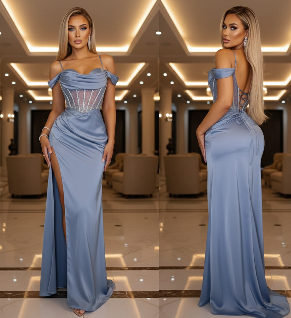 Vestido azul pedrería 🩵✨