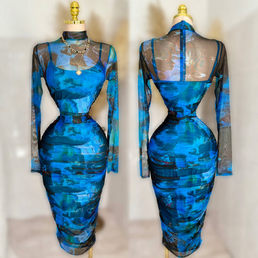 Vestido mesh azul 💙