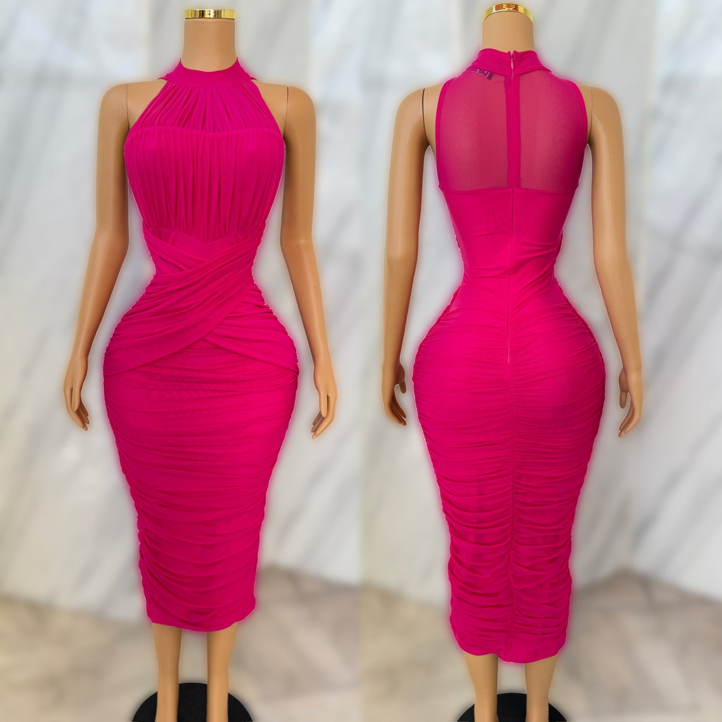 Vestido fucsia mesh 🩷