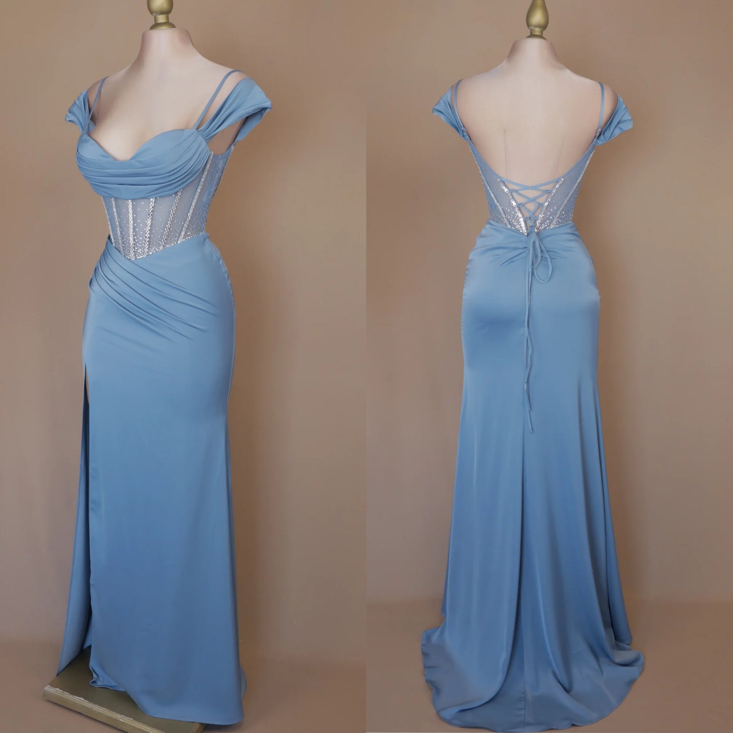 Vestido azul pedrería 🩵✨