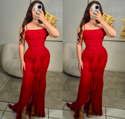 Vestido rojo mesh