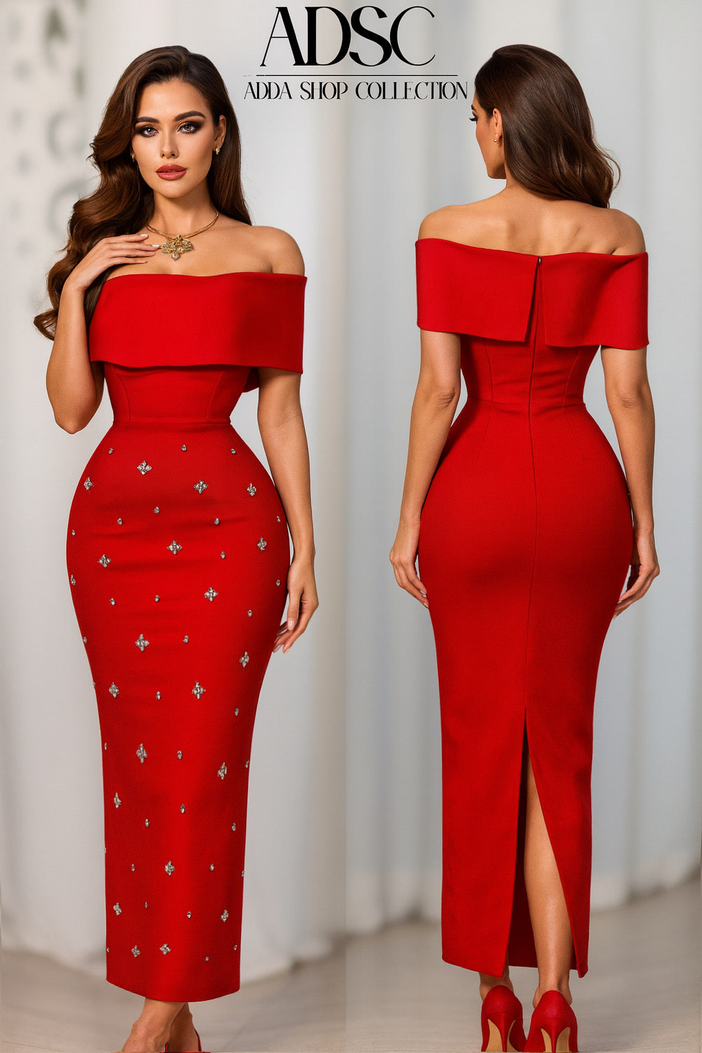 Vestido rojo bandage pedrería ❤️‍🔥