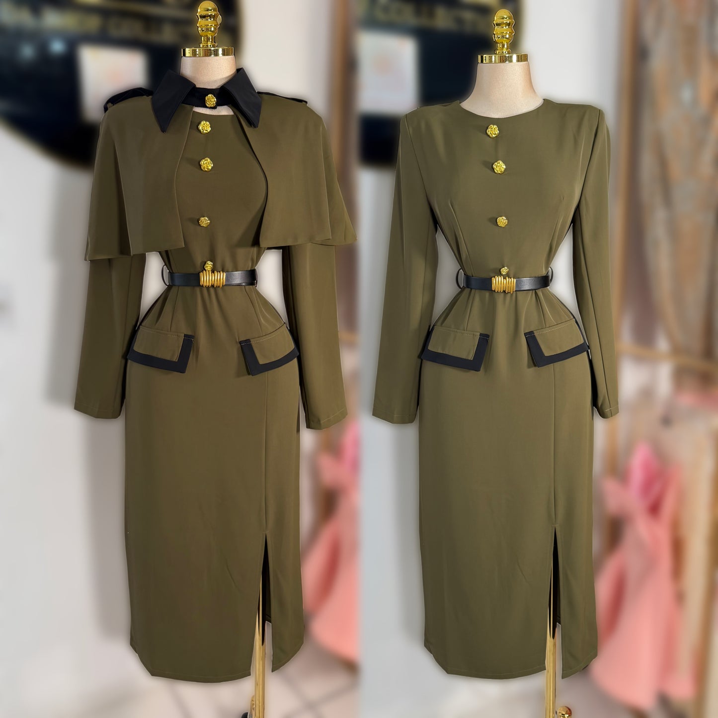 Vestido verde militar capa 💚