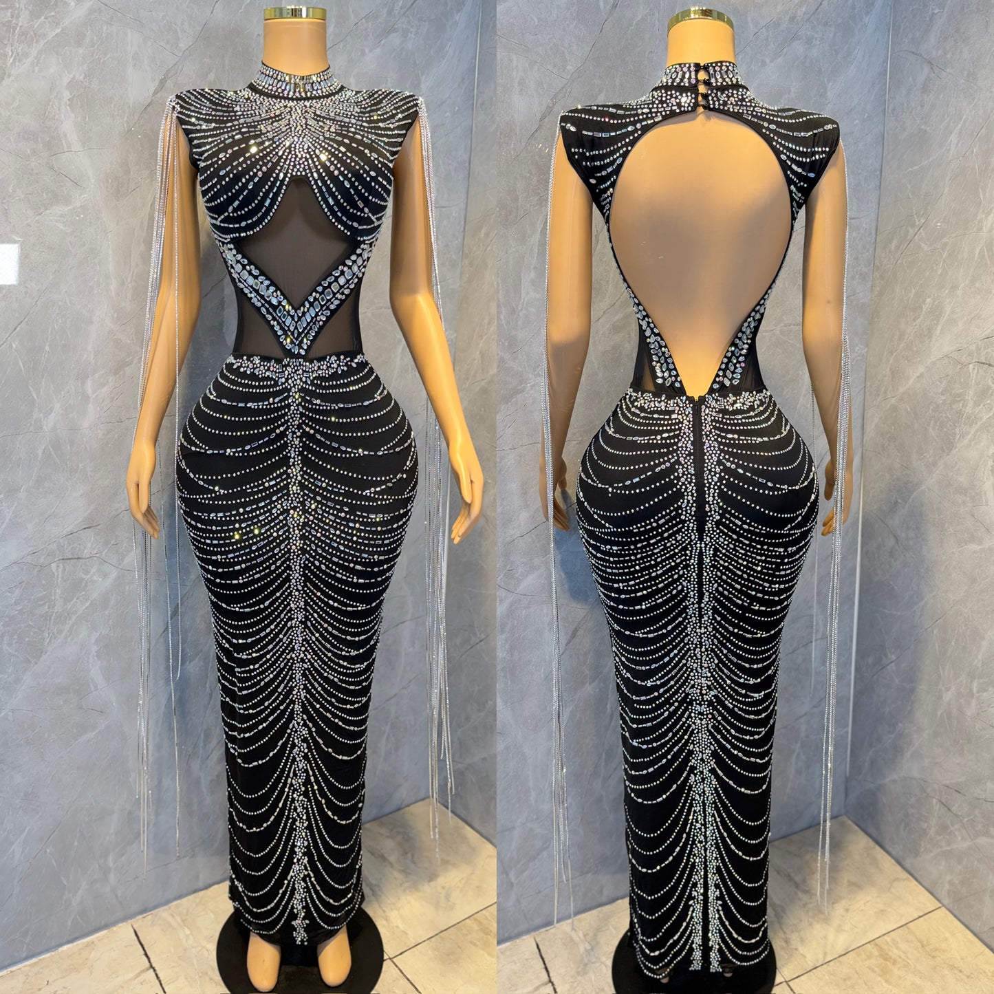 Vestido negro pedrería 🖤