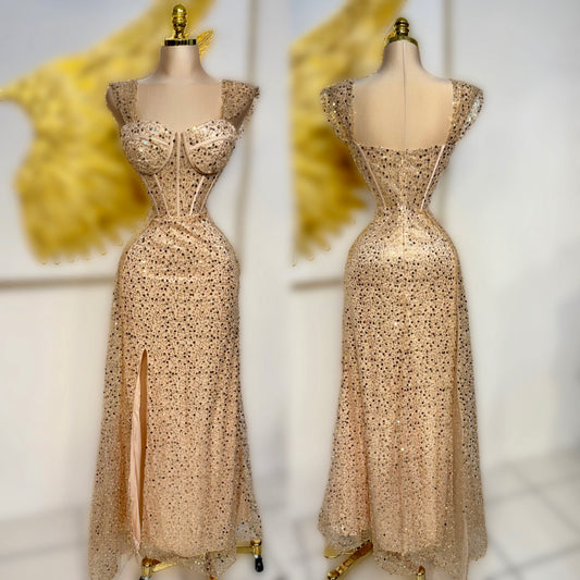 Vestido dorado lentejuelas ✨