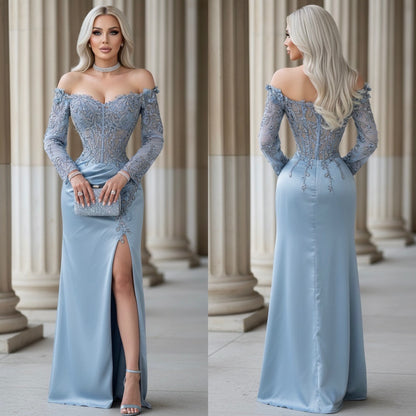 Vestido azul satín 🩵