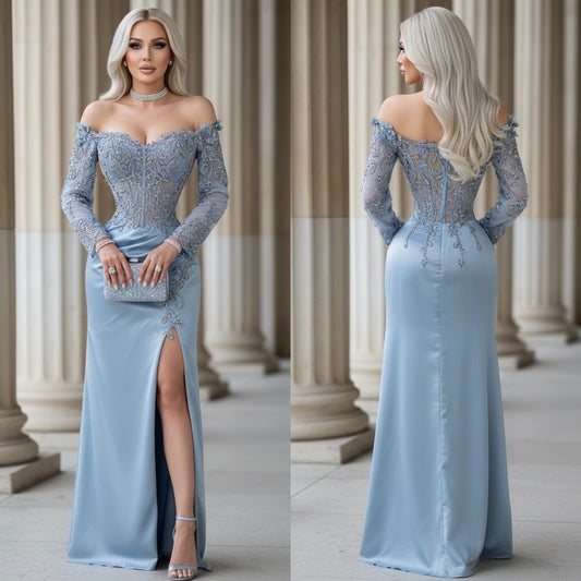 Vestido azul satín 🩵