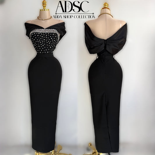 Vestido negro bandage pedrería 🖤✨
