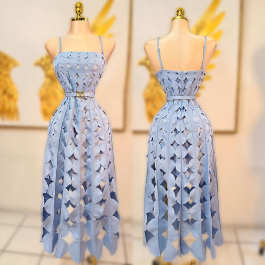 Vestido baby blue cinto